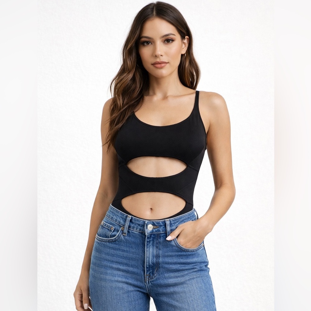T.J.Maxx Black Cutout Bodysuit